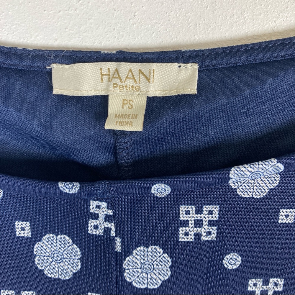 Haani Midi Dress Fit & Flare mesh Navy Blue Petite Small Boho Bohemian - Picture 3 of 16